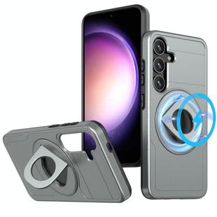 For Samsung Galaxy S25 5G Armor MagSafe Ring Holder Phone Case(Titanium Grey)