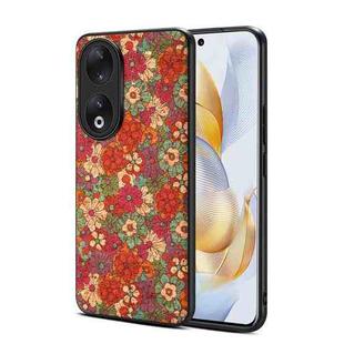 For Honor 90 Four Seasons Flower Language Series TPU Phone Case(Summer Red)