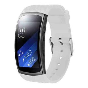 For Samsung Galaxy Gear Fit2 3D Textured Silicone TPU Watch Band(White)