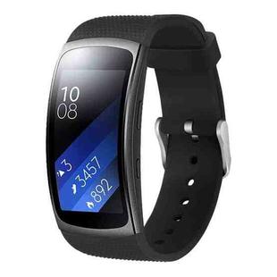For Samsung Galaxy Gear Fit2 3D Textured Silicone TPU Watch Band(Black)