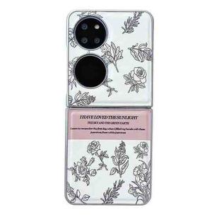 For Huawei Pocket 2 Pearlescent Paint Painted PC Phone Case(Sketch Flower)
