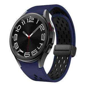 For Samsung Galaxy Watch 6 / 6 Classic Two Color Magnetic Folding Black Buckle Watch Band(Midnight Blue Black)
