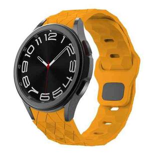 For Samsung Galaxy Watch 6 / 6 Classic Football Pattern Reverse Buckle Silicone Watch Band(Dark Yellow)