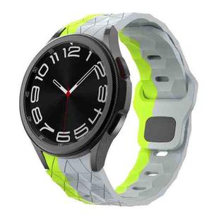 For Samsung Galaxy Watch 6 / 6 Classic Football Pattern Reverse Buckle Silicone Watch Band(Grey Green)