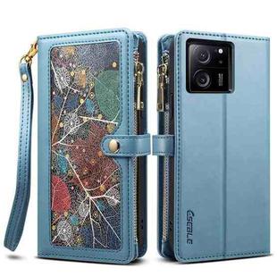 For Xiaomi 13T / 13T Pro / Redmi K60 Ultra ESEBLE Star Series Lanyard Zipper Wallet RFID Leather Phone Case(Blue)