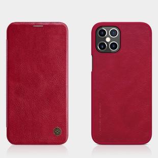 For iPhone 12 Pro Max NILLKIN QIN Series Crazy Horse Texture Horizontal Flip Leather Case with Card Slot(Red)