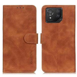 For Asus ROG Phone 8 KHAZNEH Retro Texture Flip Leather Phone Case(Brown)