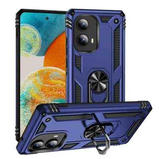 For Motorola Edge 2024 Shockproof TPU + PC Phone Case with Holder(Blue)