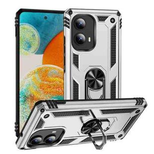 For Motorola Edge 2024 Shockproof TPU + PC Phone Case with Holder(Silver)