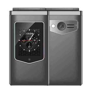HAMTOD T8 4G Flip Phone, US Version, 2.8 inch + 1.77 inch, VoLTE, BT, SOS, OTG(Grey)