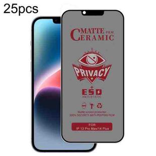 For iPhone 13 Pro Max / 14 Plus 25pcs Full Coverage Frosted Privacy Ceramic Film