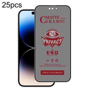 For iPhone 14 Pro Max 25pcs Full Coverage Frosted Privacy Ceramic Film
