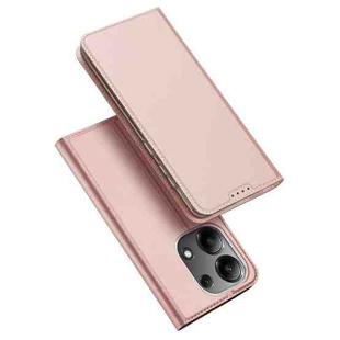 For Xiaomi Redmi Note 13 4G DUX DUCIS Skin Pro Series Flip Leather Phone Case(Rose Gold)