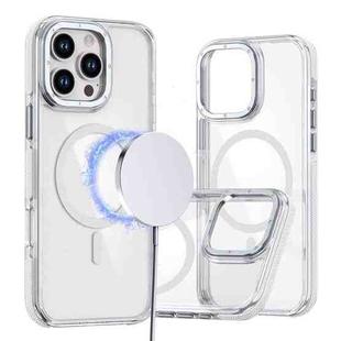 For iPhone 16 Pro Dual-Color Clear Acrylic Hybrid TPU MagSafe Phone Case(Transparent)