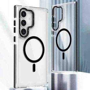 For Samsung Galaxy S24 5G Dual-Color Clear Acrylic Hybrid TPU MagSafe Phone Case(Black)