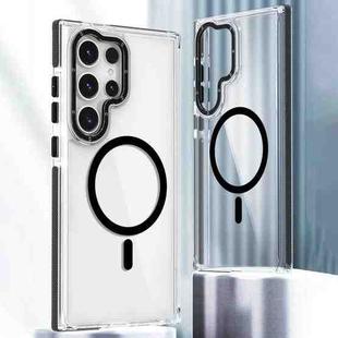 For Samsung Galaxy S24 Ultra 5G Dual-Color Clear Acrylic Hybrid TPU MagSafe Phone Case(Black)
