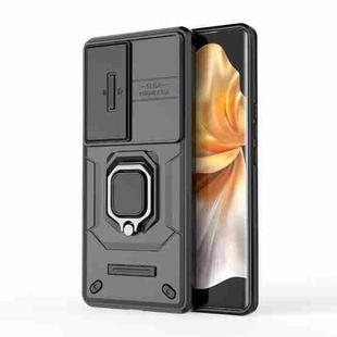 For vivo S18 5G Sliding Camshield TPU + PC Shockproof Phone Case with Holder(Black)