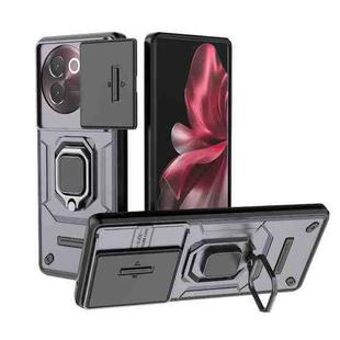 For vivo V30e 5G Global Sliding Camshield TPU + PC Shockproof Phone Case with Holder(Purple)