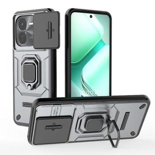 For vivo iQOO Z9X 5G Sliding Camshield TPU + PC Shockproof Phone Case with Holder(Grey)