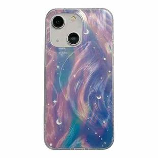 For iPhone 14 Dual-Layer Gradient Dream Starry Acrylic Hybrid TPU Phone Case(Blue Purple)