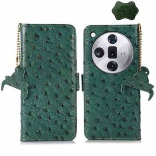 For OPPO Find X7 Pro / Find X7 Ultra Ostrich Pattern Genuine Leather RFID Phone Case(Green)