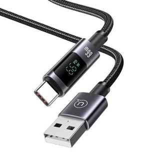 USAMS US-SJ673 USB To Type-C 6A Fast Charge Digital Display Data Cable, Length: 1.2m(Black)