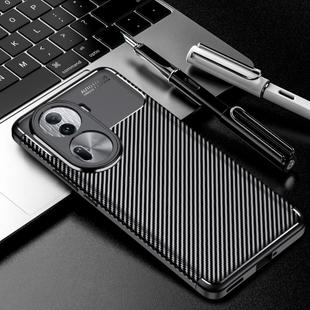 For OPPO Reno11 Pro Global Carbon Fiber Texture Shockproof TPU Phone Case(Black)