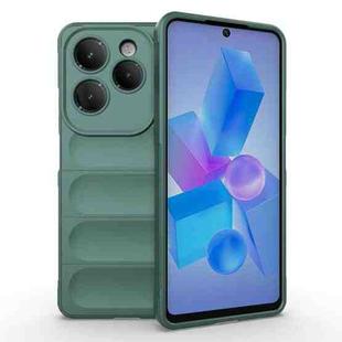 For Infinix Hot 40 Pro / Hot 40 Magic Shield TPU + Flannel Phone Case(Dark Green)