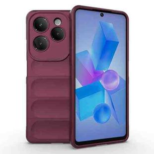 For Infinix Hot 40 Pro / Hot 40 Magic Shield TPU + Flannel Phone Case(Wine Red)