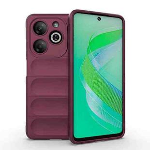 For Infinix Smart 8 Magic Shield TPU + Flannel Phone Case(Wine Red)