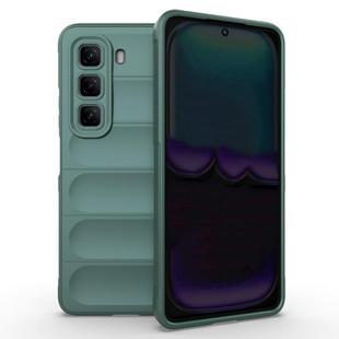 For Infinix Hot 50 4G Global Magic Shield TPU + Flannel Phone Case(Dark Green)