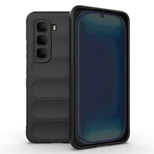 For Infinix Hot 50 Pro 4G Global Magic Shield TPU + Flannel Phone Case(Black)