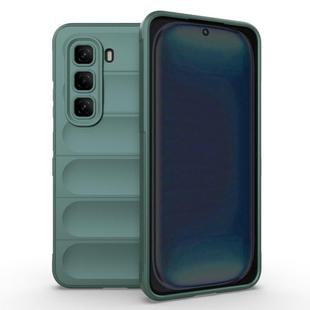 For Infinix Hot 50 Pro 4G Global Magic Shield TPU + Flannel Phone Case(Dark Green)