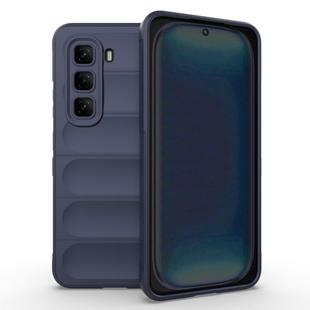 For Infinix Hot 50 Pro 4G Global Magic Shield TPU + Flannel Phone Case(Dark Blue)