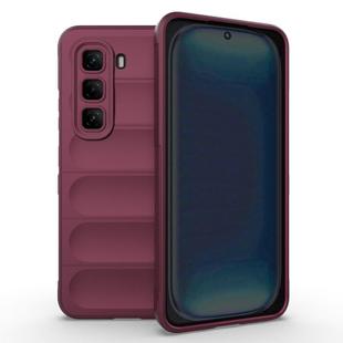 For Infinix Hot 50 Pro 4G Global Magic Shield TPU + Flannel Phone Case(Wine Red)