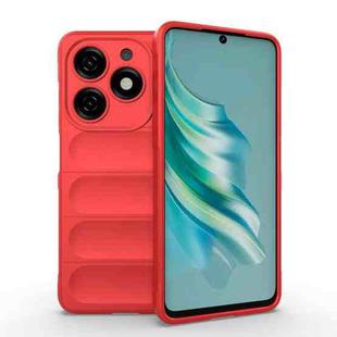 For Tecno Spark 20 Magic Shield TPU + Flannel Phone Case(Red)