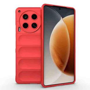 For Tecno Camon 30 4G Global Magic Shield TPU + Flannel Phone Case(Red)