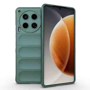 For Tecno Camon 30 4G Global Magic Shield TPU + Flannel Phone Case(Dark Green)