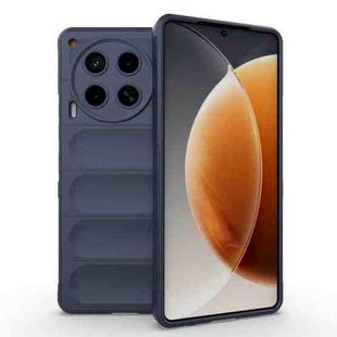 For Tecno Camon 30 4G Global Magic Shield TPU + Flannel Phone Case(Dark Blue)