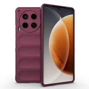 For Tecno Camon 30 4G Global Magic Shield TPU + Flannel Phone Case(Wine Red)