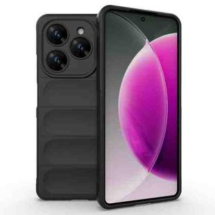 For Tecno Spark 20 Pro 4G Global Magic Shield TPU + Flannel Phone Case(Black)