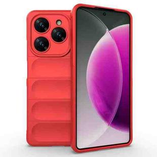 For Tecno Spark 20 Pro 4G Global Magic Shield TPU + Flannel Phone Case(Red)