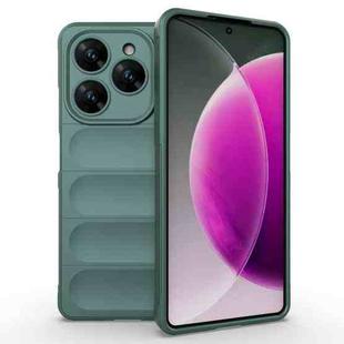For Tecno Spark 20 Pro 4G Global Magic Shield TPU + Flannel Phone Case(Dark Green)