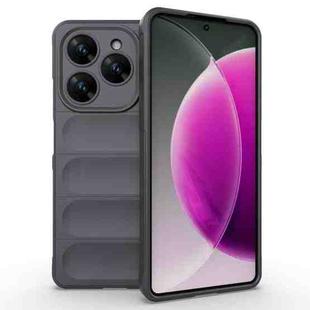 For Tecno Spark 20 Pro 4G Global Magic Shield TPU + Flannel Phone Case(Dark Grey)