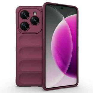 For Tecno Spark 20 Pro 4G Global Magic Shield TPU + Flannel Phone Case(Wine Red)