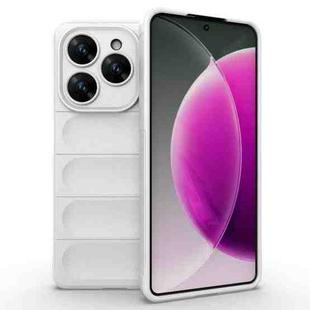 For Tecno Spark 20 Pro 4G Global Magic Shield TPU + Flannel Phone Case(White)