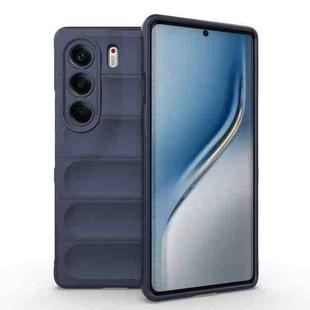 For Tecno Camon 40 Pro 5G Global Magic Shield TPU + Flannel Phone Case(Dark Blue)