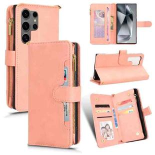 For Samsung Galaxy S24 Ultra 5G Litchi Texture Zipper Leather Phone Case(Pink)