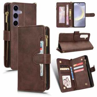 For Samsung Galaxy S24 5G Litchi Texture Zipper Leather Phone Case(Brown)