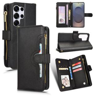 For Samsung Galaxy S25 Ultra 5G Litchi Texture Zipper Leather Phone Case(Black)